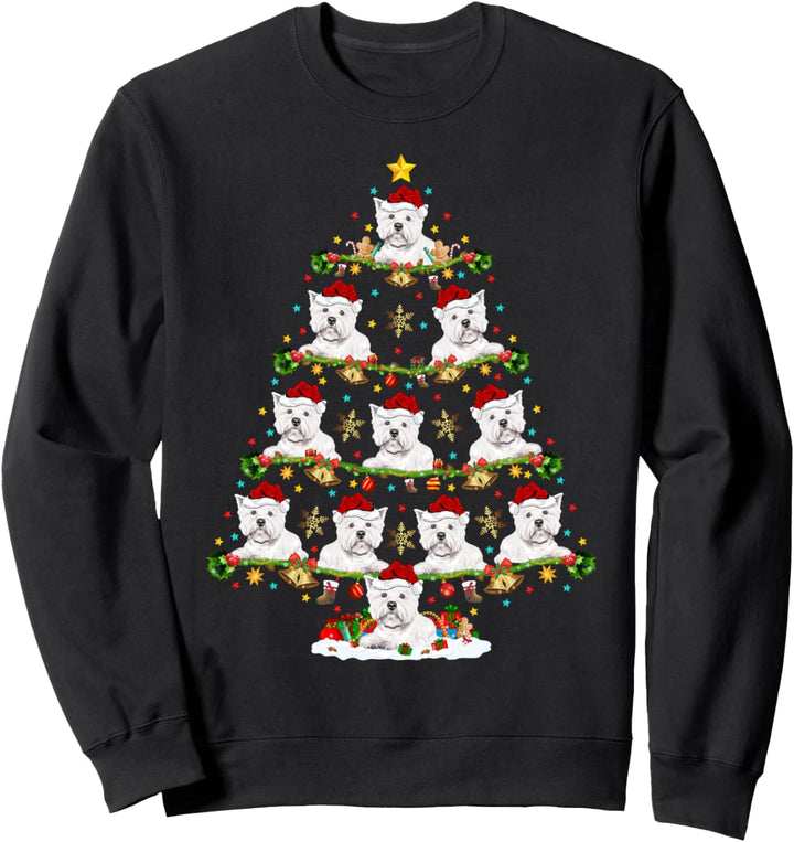 Funny Xmas Lighting Santa Westie Weihnachtsbaum Sweatshirt