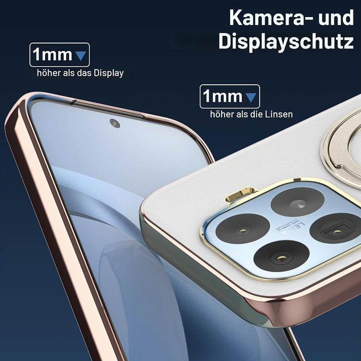 Magnethülle für Xiaomi 17T, luxuriöse Lederrückseite mit Ständer, 360° Verstellbarer Ständer, stossf