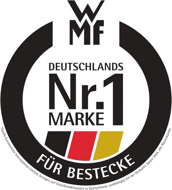 WMF Sitello Besteck Set 6 Personen, Gold-Edition, Essbesteck Set 30 teilig, Monobloc-Messer, Cromarg