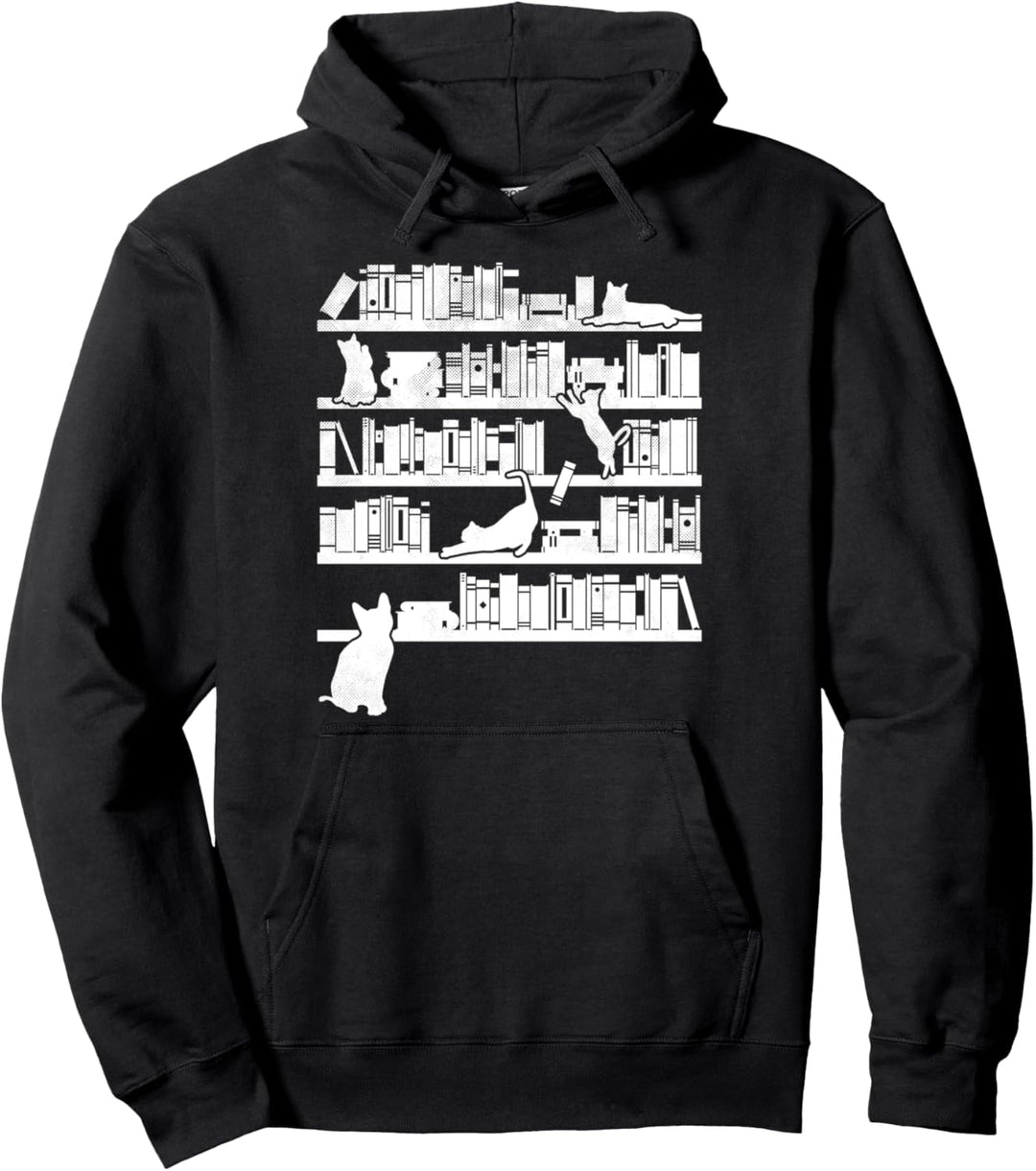 Bücherwurm süsse Katzen Pullover Hoodie
