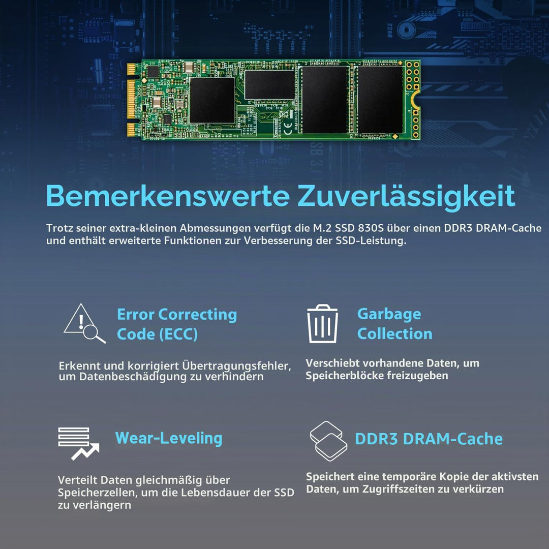 Transcend 1TB SATA III 6GB/S MTS830S 80 mm m.2 SSD 830S SSD TS1TMTS830S 1TB 80 mm, 1TB 80 mm