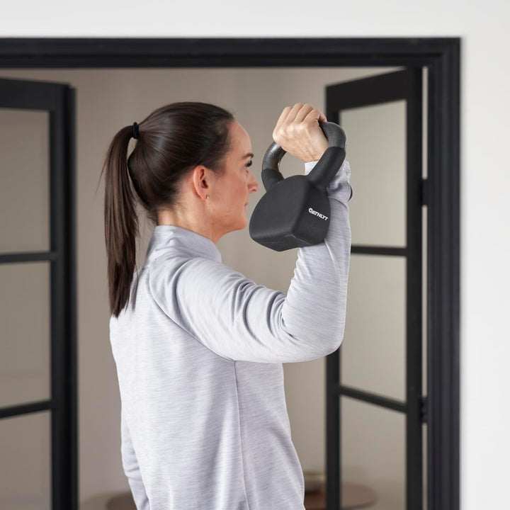 Athlyt - Cast Kettlebell|Kugelhantel aus Gusseisen, 12 kg 8 kg Schwarz, 8 kg Schwarz