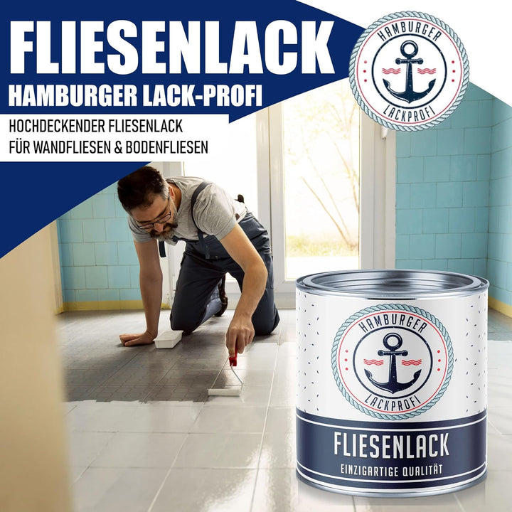 Fliesenlack MATT Lehmbraun RAL 8003 Braun Fliesenfarbe im SET // Hamburger Lack-Profi (10 L), 10 L