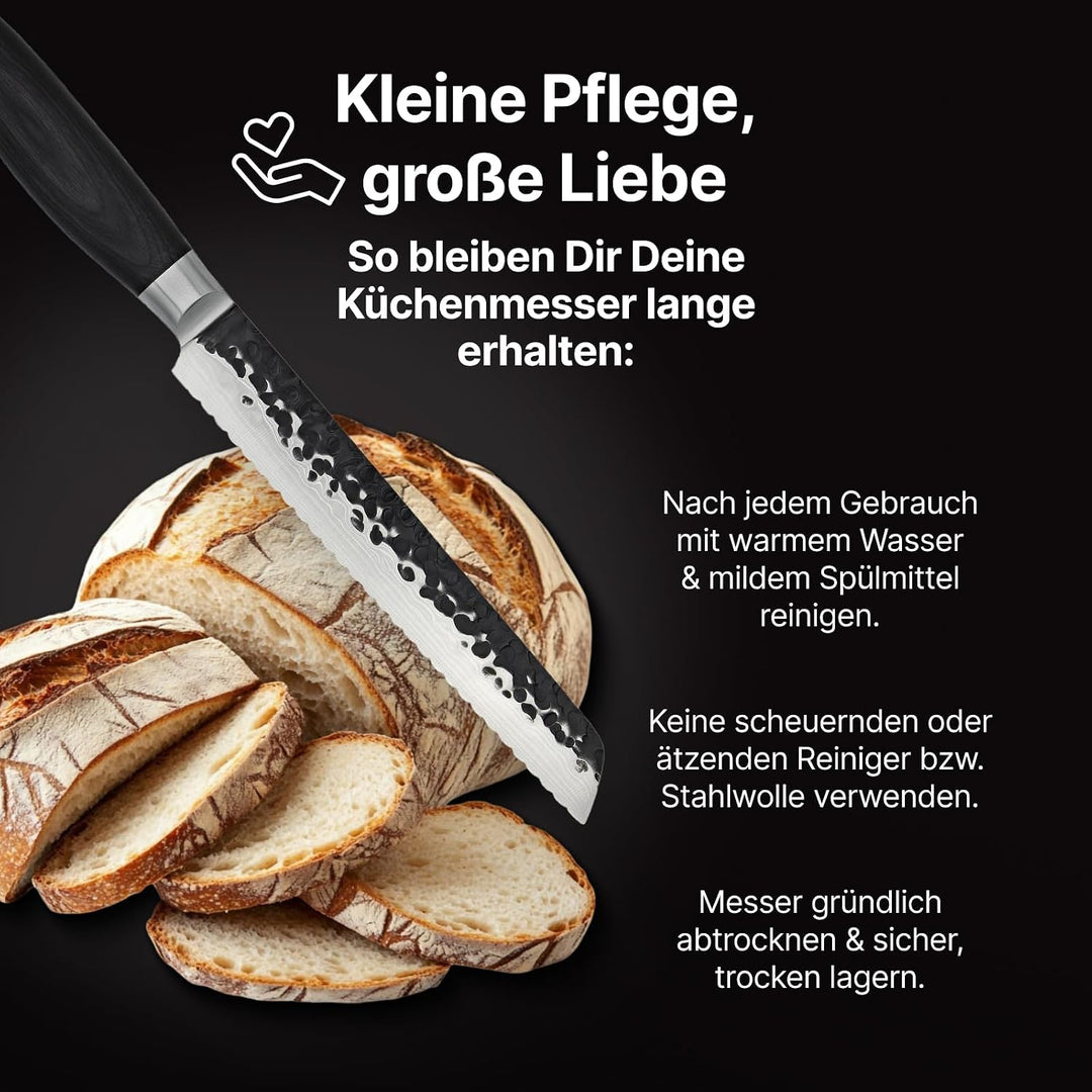 FIVI Messer Set 3-teilig ROLF, BERND, LUCA | Scharfes Küchenmesser Set aus deutschem Edelstahl mit H