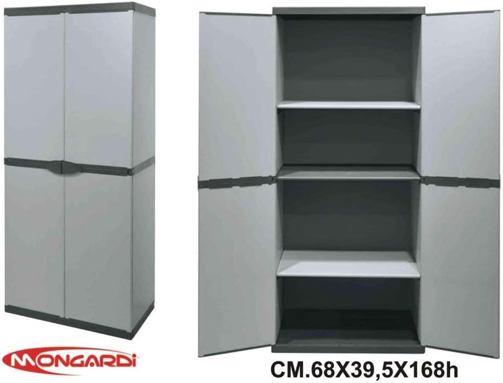 Mongarid Cabinet with 3 Shelves, Grey, One Size