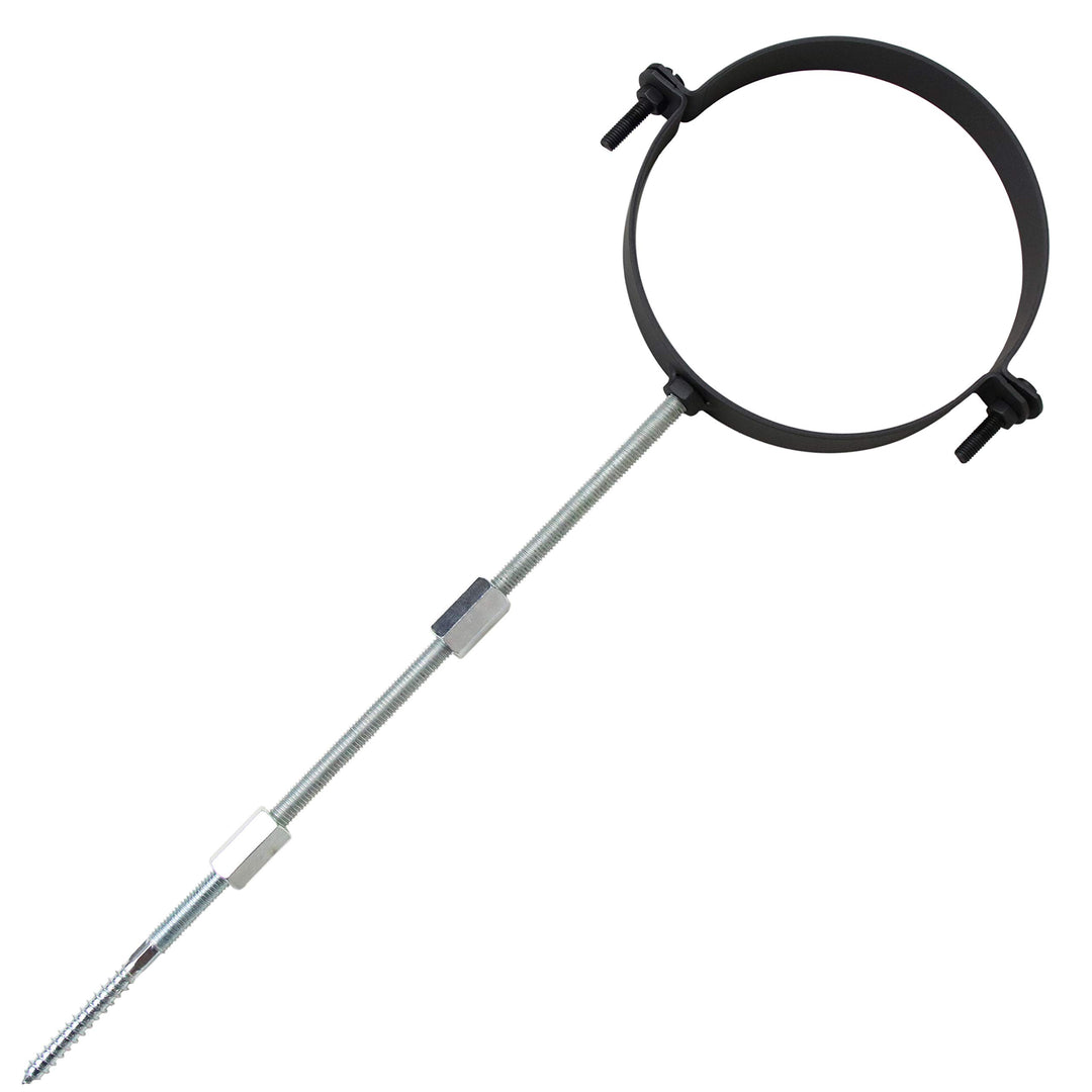 LANZZAS Rauchrohr Halter-Set/Rohrschelle - für den Durchmesser Ø 130 mm - Farbe: schwarz - mit Gewin