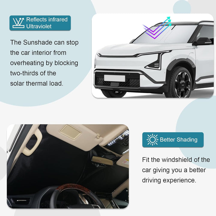 [Upgrade] CDEFG Kompatibel mit Kia EV5 2025 2026 Sonnenschutz Abdeckungen Frontscheibe Sonnenschirm