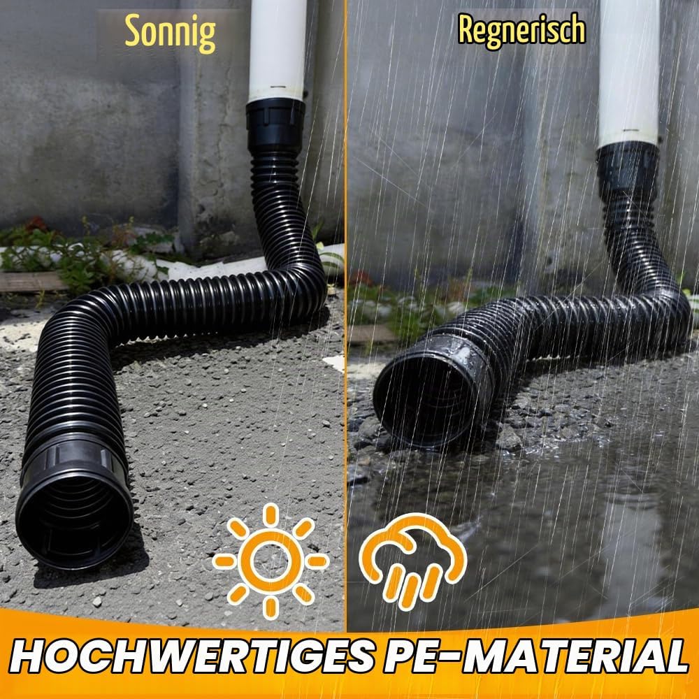 Dachrinne Flexible Fallrohr Verlängerung, Rundes Regenrinnen Fallrohr Ablauf Dachrinnen für Fallrohr