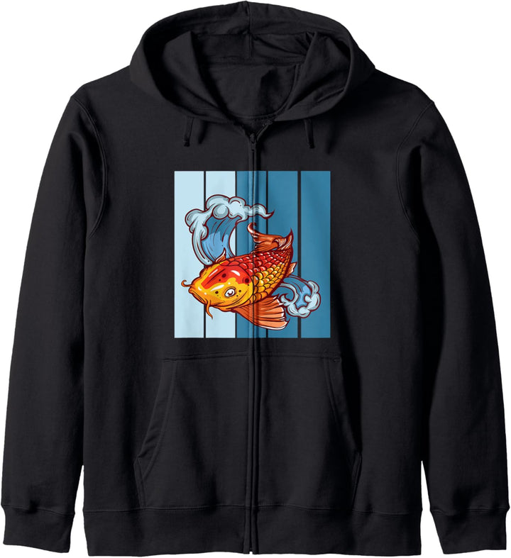 Koi Teich Geschenk Japanische Karpfen Kapuzenjacke