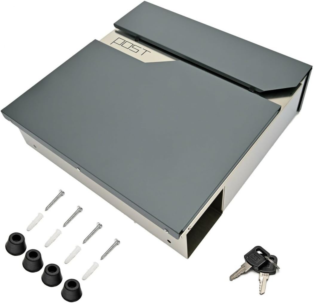 Verda Briefkasten mit Zeitungsfach, 2X Schlüssel, Personalisierter Briefkasten, Postkasten Designer