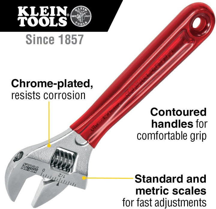 Klein Tools D507-6 Verstellbarer Schraubenschlüssel, extra Kapazität, geschmiedeter Schraubenschlüss