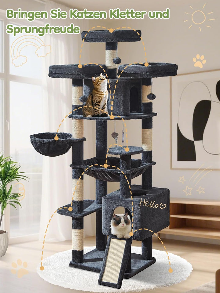 Taoqimiao 193CM Kratzbaum Gross XXL, Katzenbaum Katzenbaum Grosse Katzen Stabil Katzenkratzbaum mit