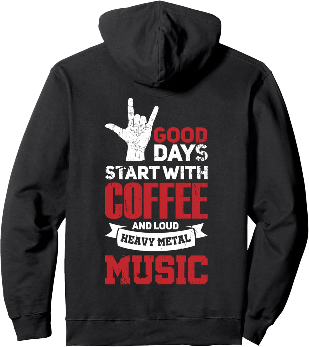 Heavy Metal Und Goth Metaller Coffee Pullover Hoodie