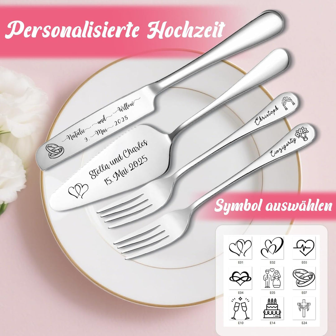 Personalisierte Tortenheber inkl Tortenmesser im Set mit persönlicher Gravur Name und Text Tortensch