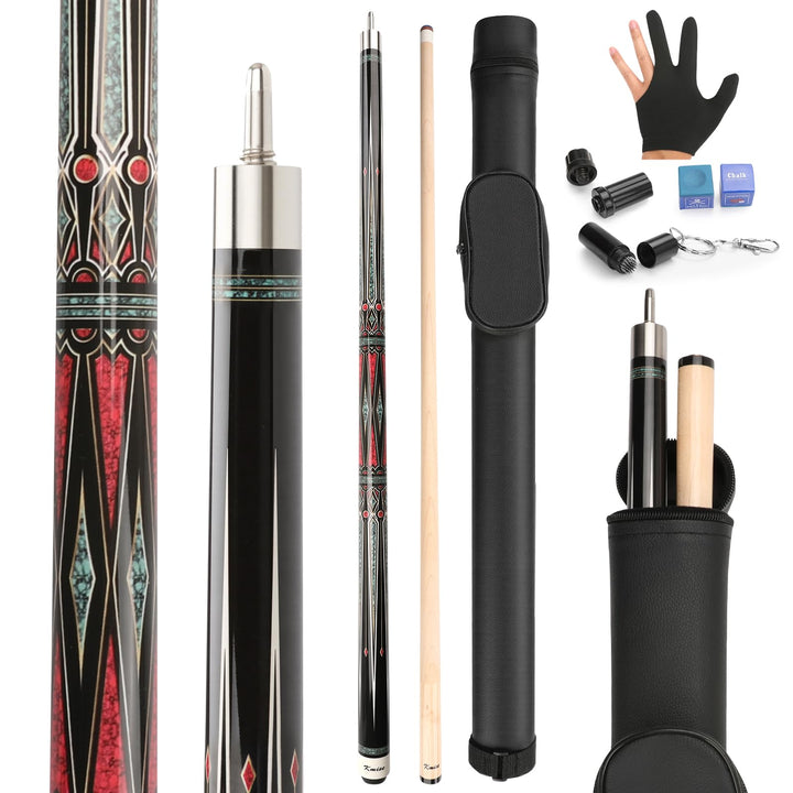 Kmise Pool-Queues, professioneller Billard-Queuestab mit Hartschalenkoffer, 147,3 cm, Ahorn-Queue-St