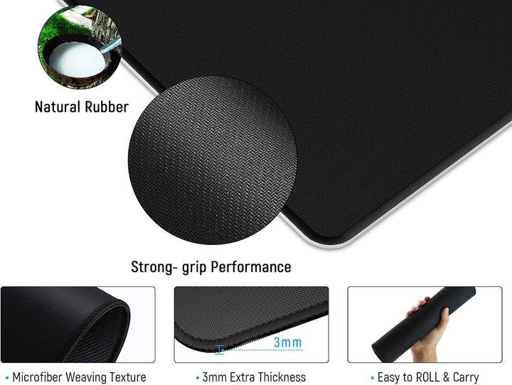 JIALONG Gaming Mauspad Schreibtischunterlage - Vernähte Kanten - rutschfest - Mousepad mit Einer spe
