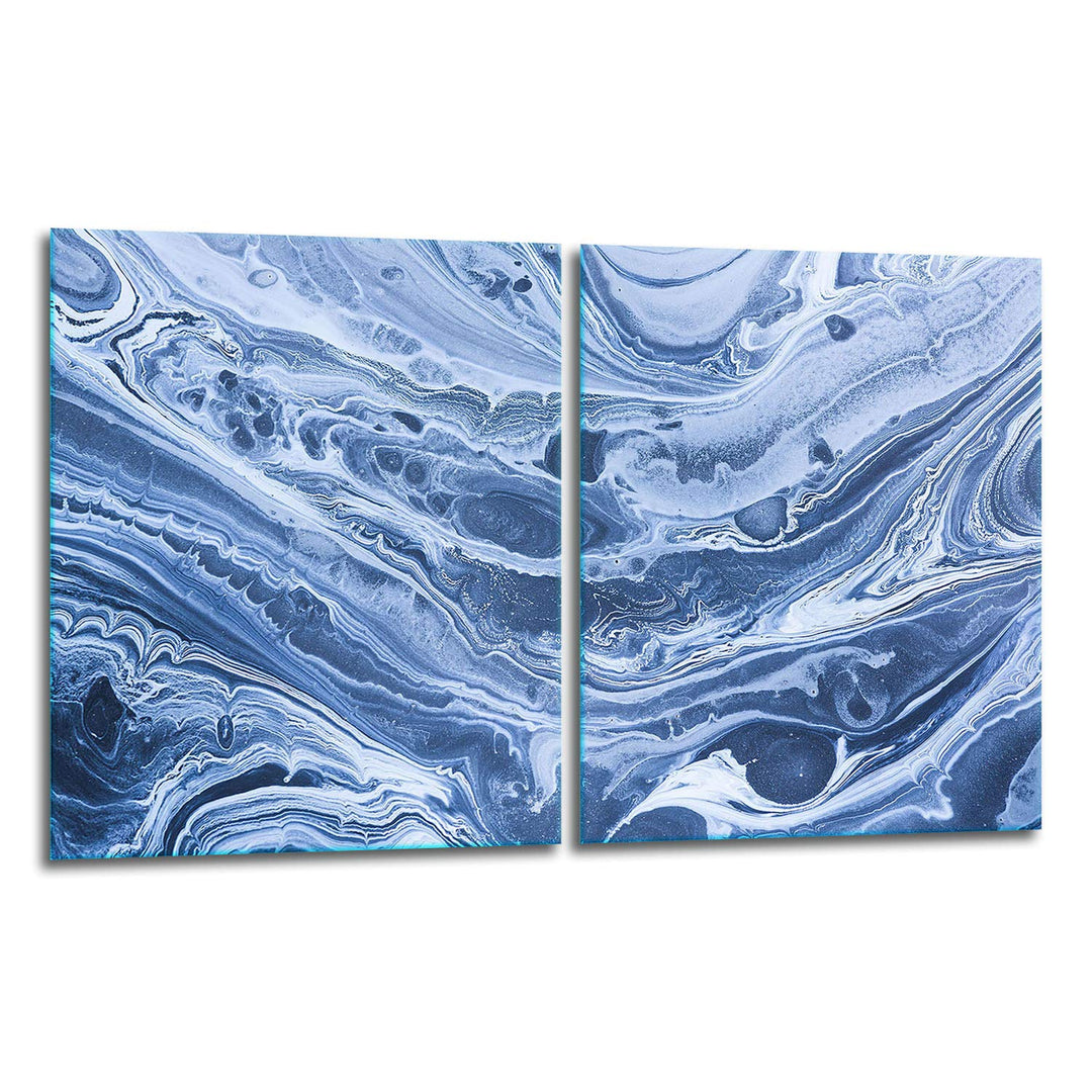 TMK | Herdabdeckplatten Set 2x40x52 cm Ceranfeld Abdeckung Glas Spritzschutz Abdeckplatte Glasplatte