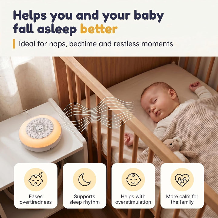 Numsy Mini White Noise Machine mit Nachtlicht - Einschlafhilfe Baby