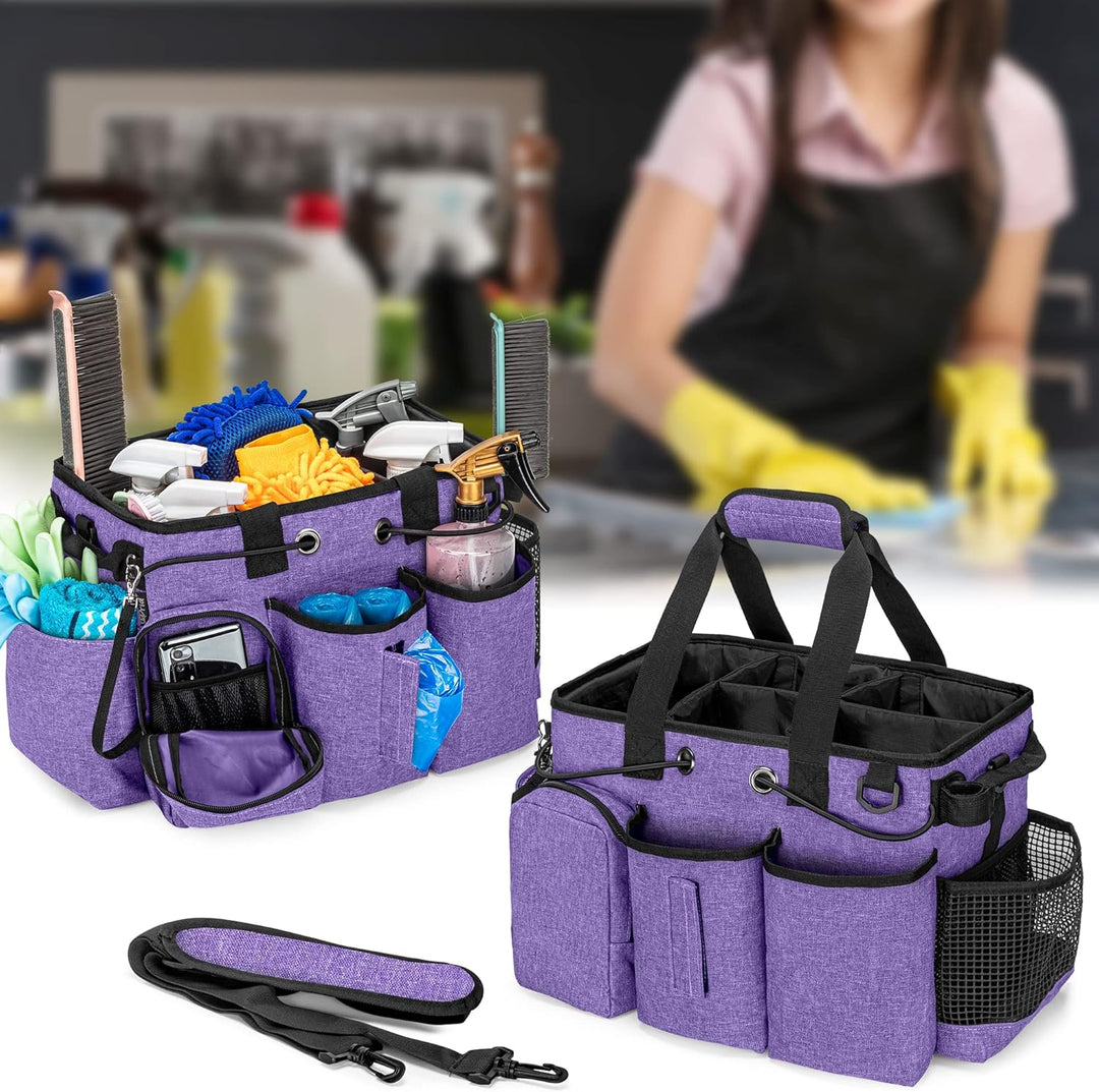 LoDrid Grosser Professioneller Reinigung Tasche mit abnehmbarer Trennwand, Reinigung Tragetasche mit