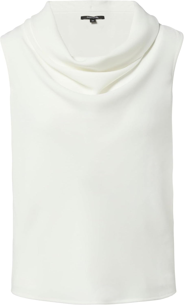 Comma Jersey-Top mit Wasserfall-Ausschnitt 44 0120_weiss, 44 0120_wei&amp;