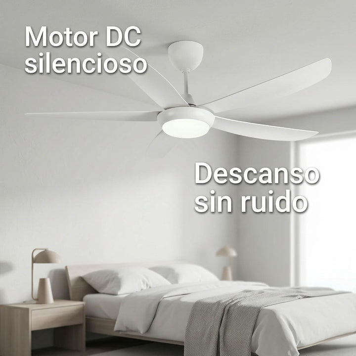 Woox Deckenventilator mit Licht, 137 cm, moderner Ventilator in Holzfarbe, dimmbare LED, 3000 K - 60
