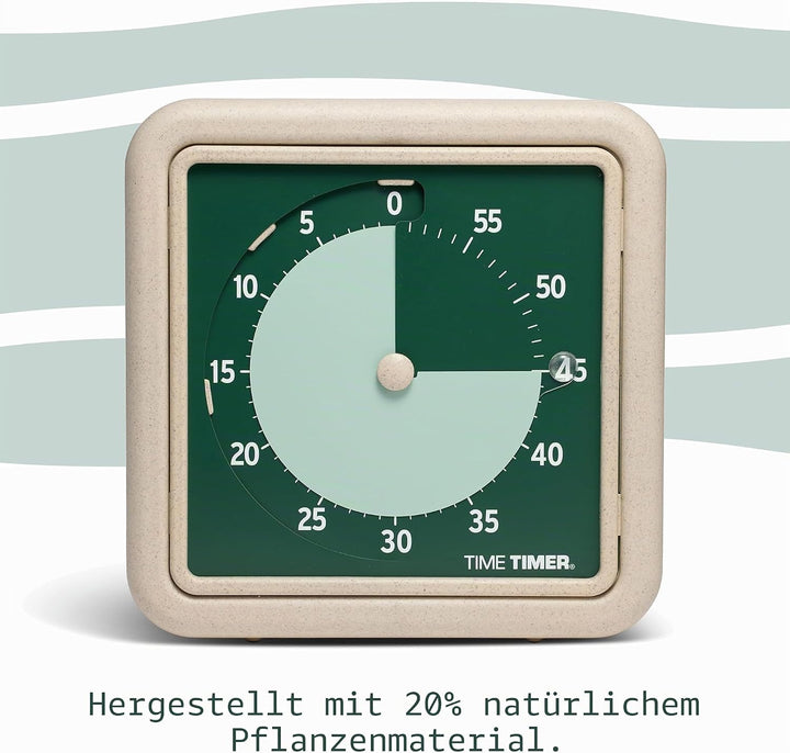 Time Timer® Retro 20,3 cm Eco Edition visueller Timer – 60 Minuten Tisch-Countdown-Uhr aus mindesten