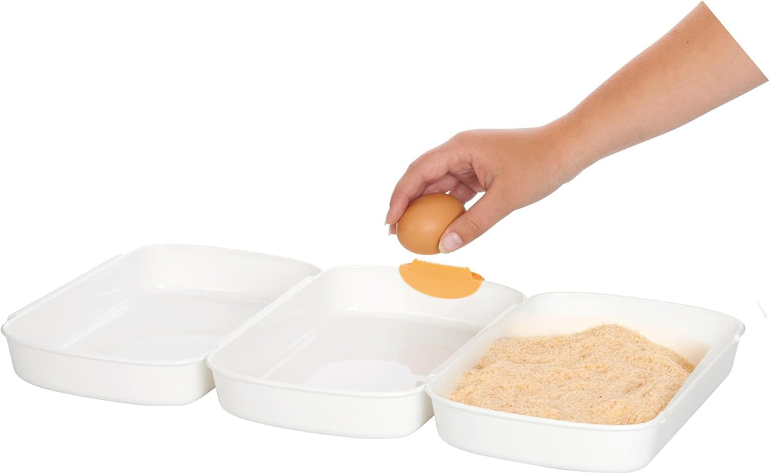 Tescoma Panierschalen Set 3-teilig mit Zange, Panierstrasse für Schnitzel