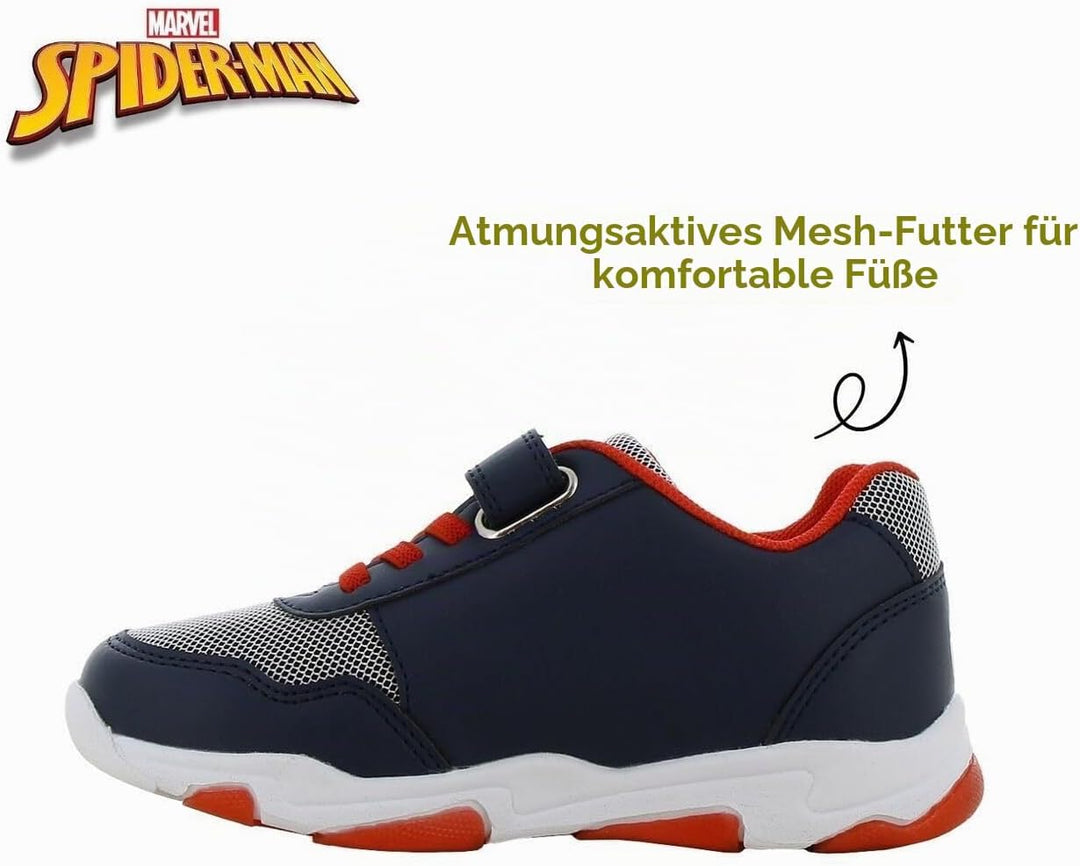 Spiderman Blinkschuhe Jungen von 2 bis 8 Jahre, Niedriger Leuchtschuhe mit Licht für Kinder, Lustige