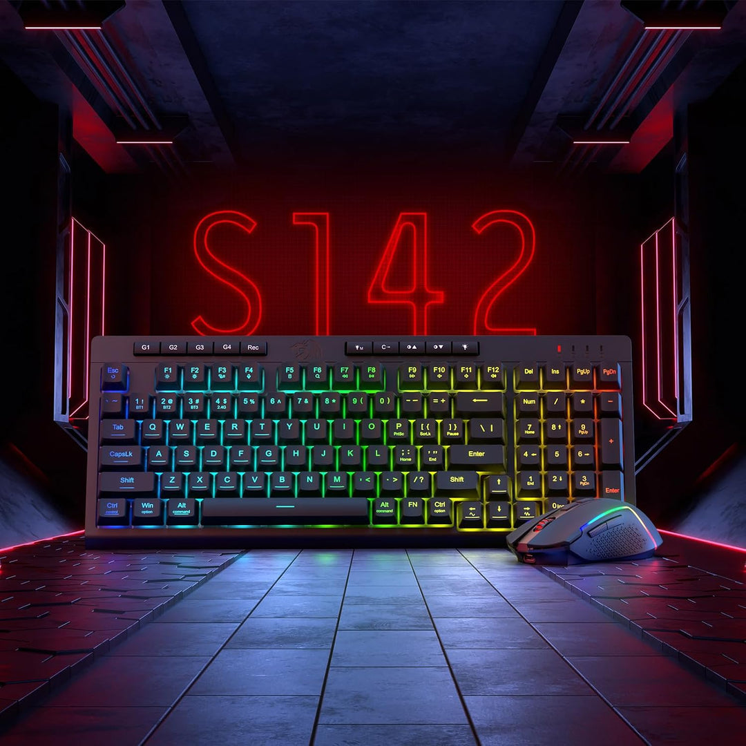 Redragon BS142 Kabellose Gaming-Tastatur- und -Maus-Kombination - K515 PRO RGB-Membrantastatur und M