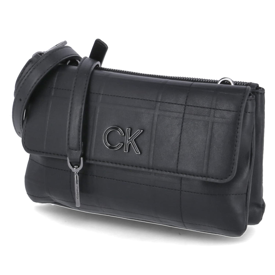 Calvin Klein Re-Lock Xbody with Flap Quilt CK Black