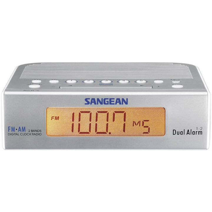 Sangean RCR-5 Uhrenradio (UKW/MW Tuner, LCD) silber