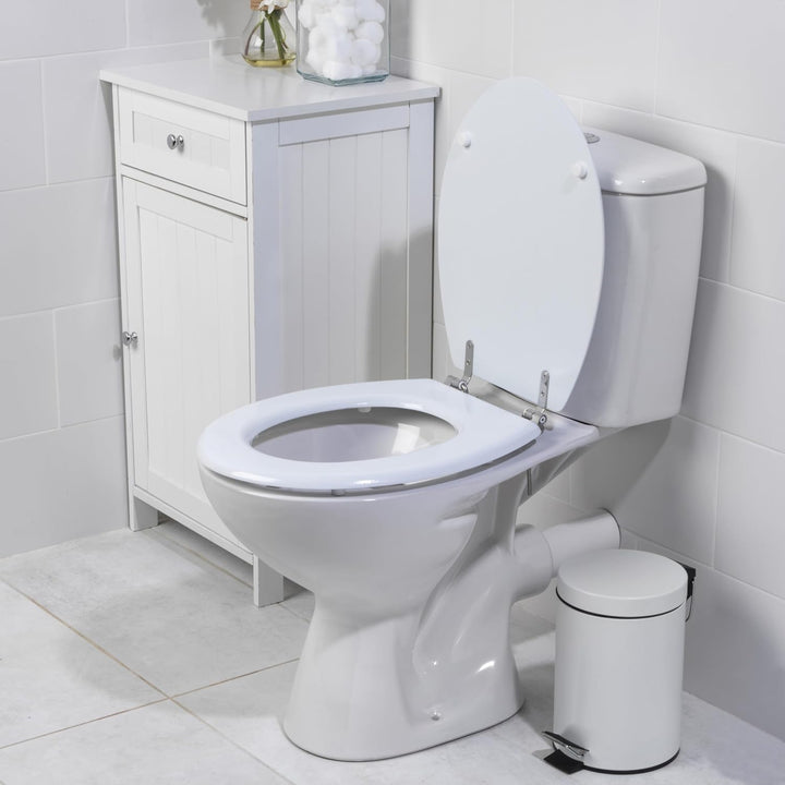 Beldray WC Sitz mit Absenkautomatik, Toilettensitz Holz Abnehmbar, Klodeckel Oval mit Soft Close 43c