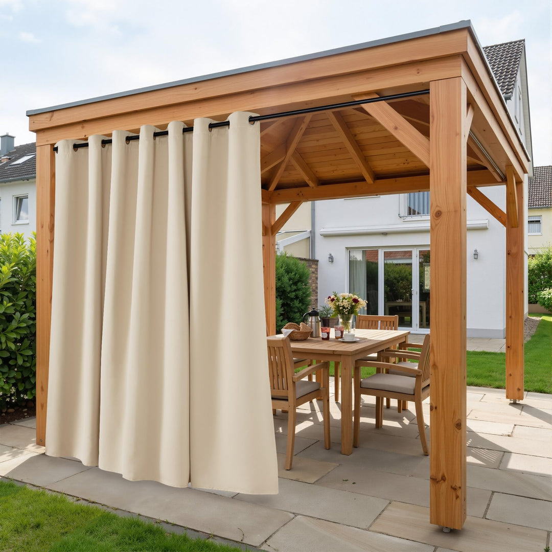 PONY DANCE Outdoor Gardinen Wetterfest 1er Set H 213 x B 254 cm Sonnenschutz &amp; Sichtschutz Balkon Vo