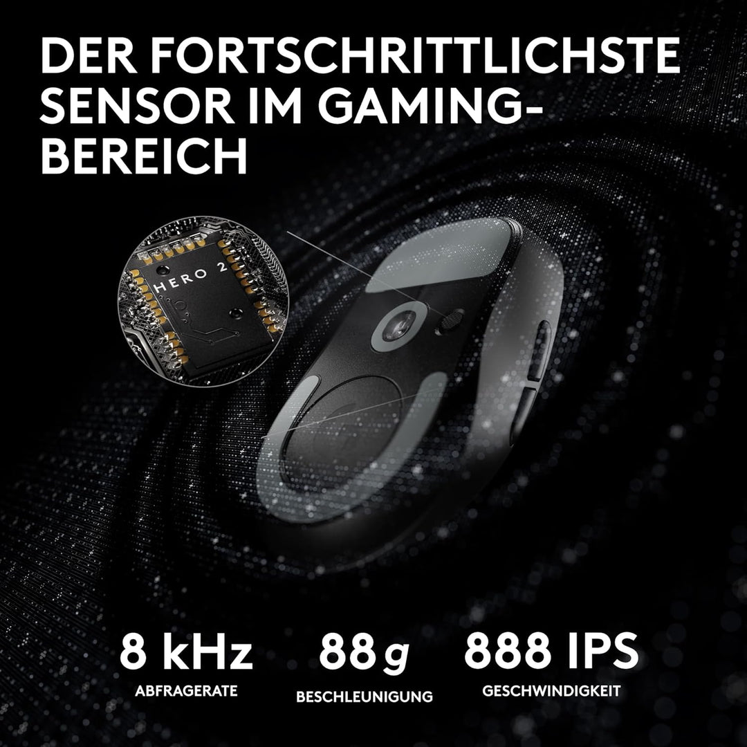 Logitech G PRO X Superlight 2 Lightspeed Kabellose Gaming-Maus, Lightweight, LIGHTFORCE Hybrid-Schal
