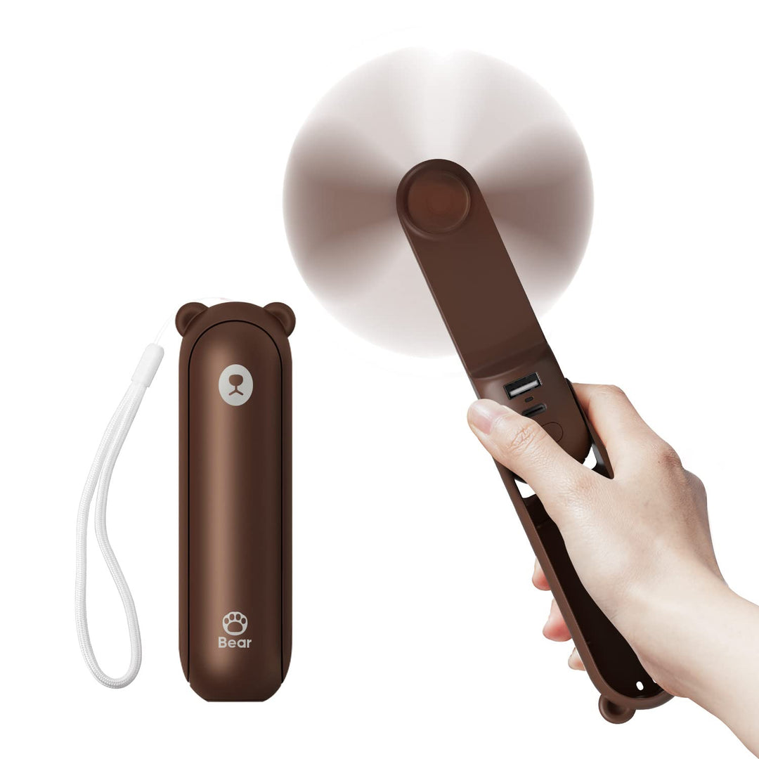 JISULIFE Handventilator Mini Ventilator 3 IN 1, mit 4500 mAh Powerbank USB Akku Klein Ventilator, Ba