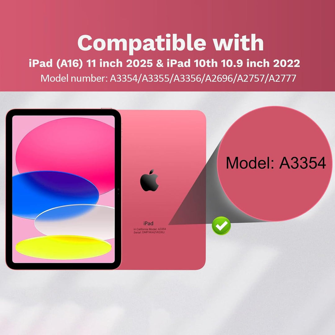 Hülle mit Tastatur für iPad A16 11 Generation 2025/10 Generation 2022, (11/10.9 Zoll) - 7 Beleuchtet