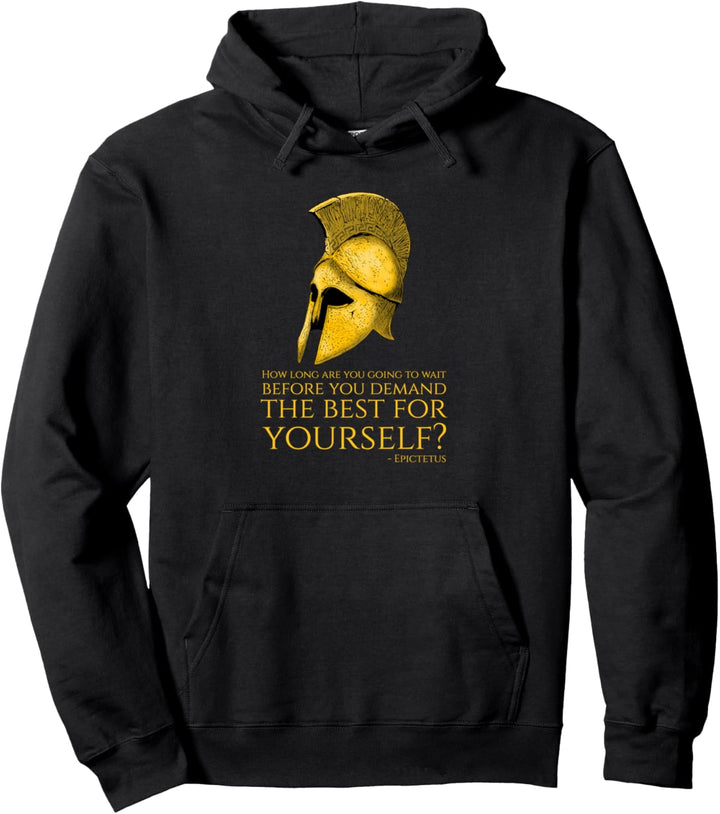 Epictetus Quote - Ancient Greek Stoicism - Stoic Wisdom Pullover Hoodie