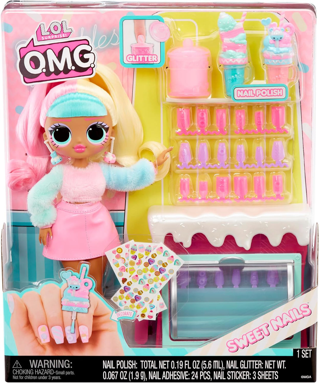 L.O.L. Surprise! OMG Sweet Nails - Candylicious Sprinkles Shop - 15 Überraschungen, u.a. Echter Nage