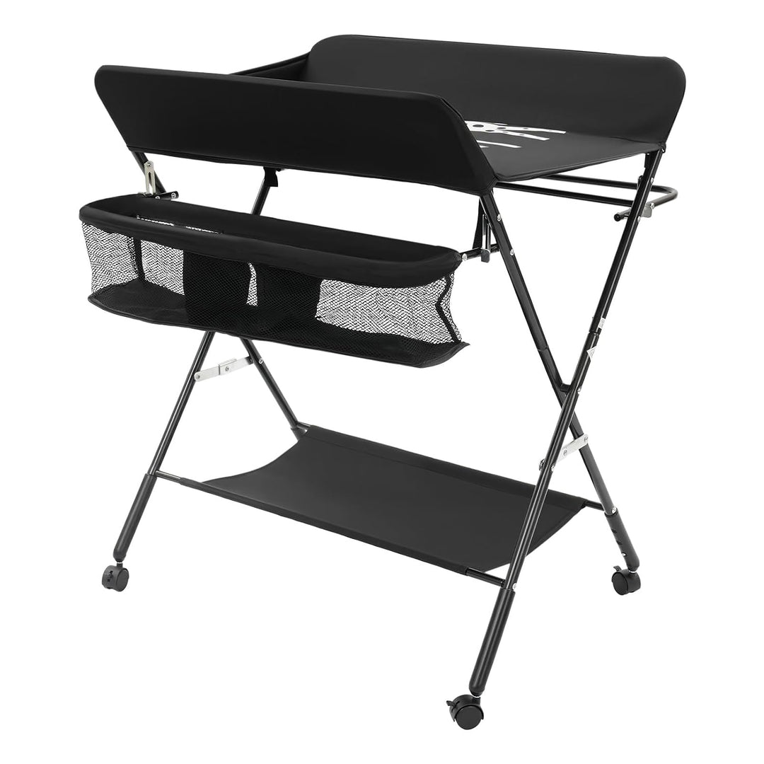 klappbare Wickelkommode Wickeltisch, Schwarz 25KG Maximale Belastung Baby Wickelkombi Mobiler Wickel