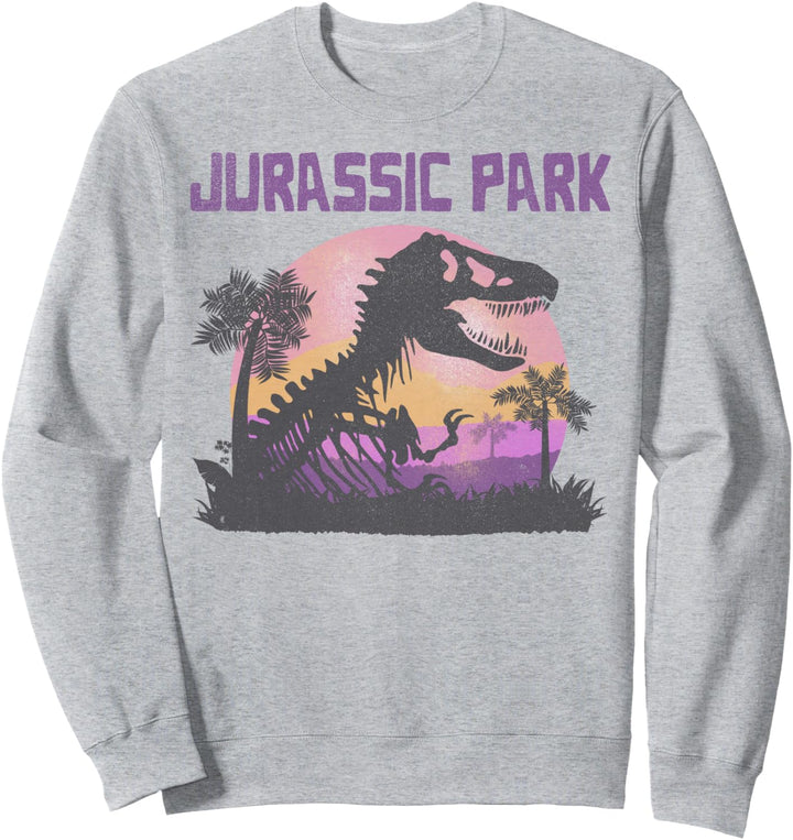 Jurassic Park Purple Hue Sunset Silhouette Sweatshirt