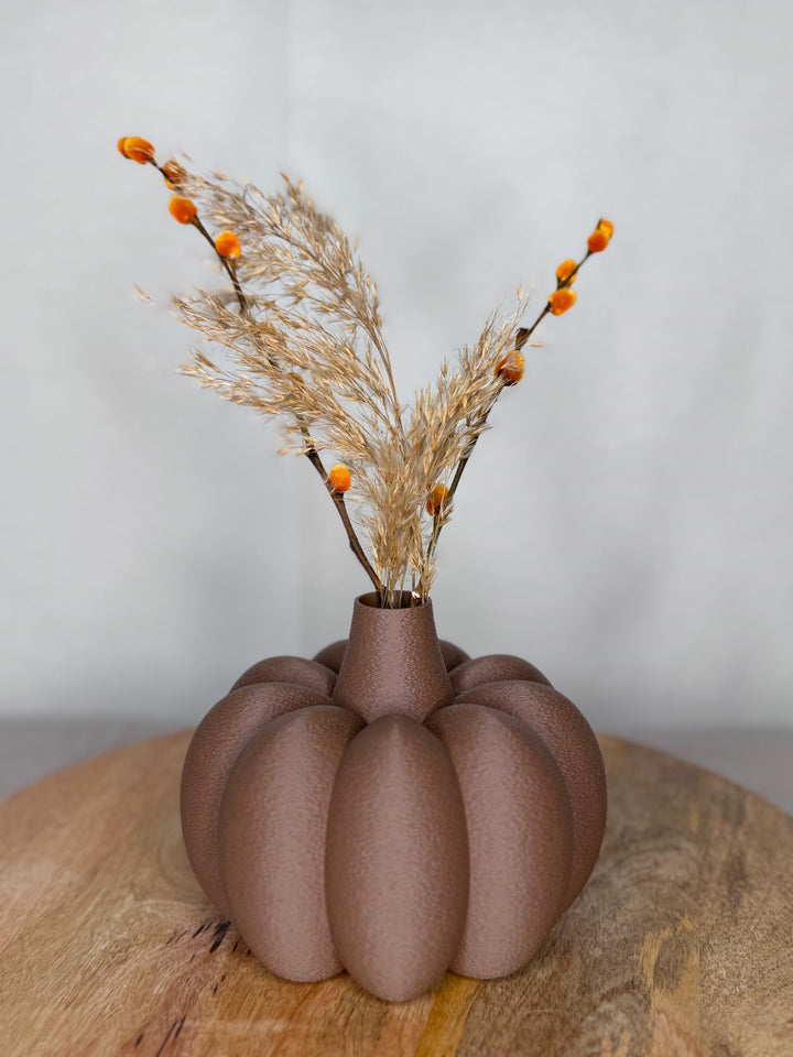 Generisch 3D gedruckte Kürbis Vase, Dunkelbraun, Dunkelbraun