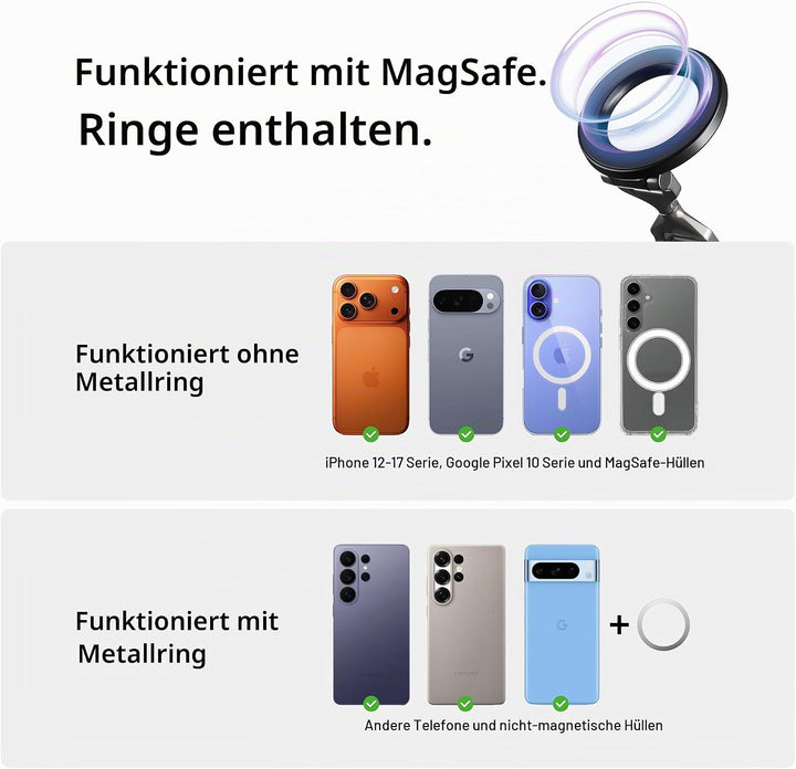 Statik HyperMount (Gen 3) Magnetische Handyhalterung für iPhone und Android | Verbesserte Magnetstär