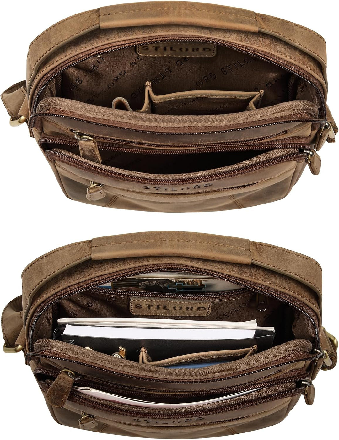 STILORD Omar Umhängetasche Herren Klein Leder-Tasche Crossbody Bag Herrentasche zum Umhängen Schulte