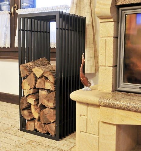 DanDiBo Kaminholzregal D-Stil Kaminholzständer 100 cm Holzkorb Kaminholzhalter Holzregal