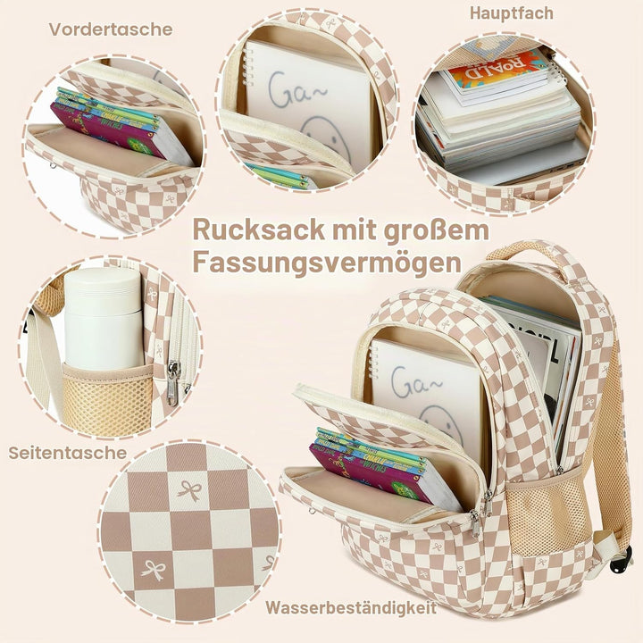 LEDAOU Schulrucksack Teenager Mädchen Schultaschen Rucksack Kinder Rucksäcke Wasserdicht kinderrucks