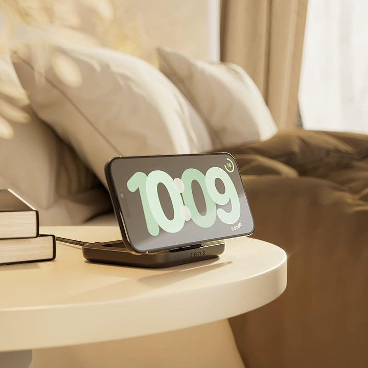 Zens 15W Magnetic Nightstand Wireless Charger (2026), Schwarz, Schwarz