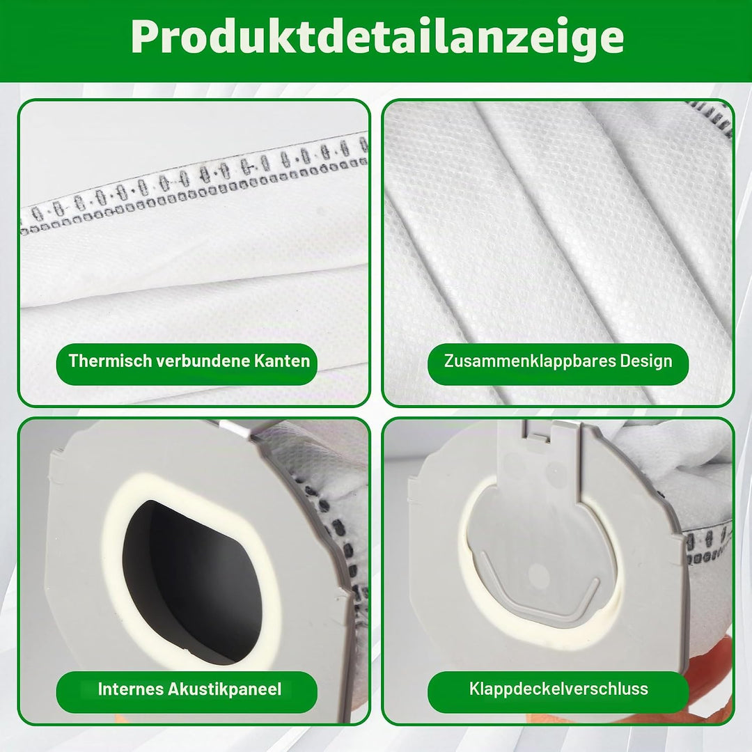 15 Stück Staubsaugerbeutel für Kobold VK7 FP7 Premium Filtertüten Staubsauger Akku Beutel,mit 3 Moto