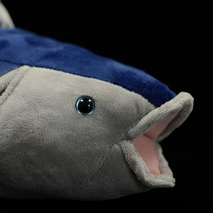 lilizzhoumax Blauer Thunfisch Plüschtier 40 cm, realistisch gestaltetes weiches Meeresfisch-Kuschelt