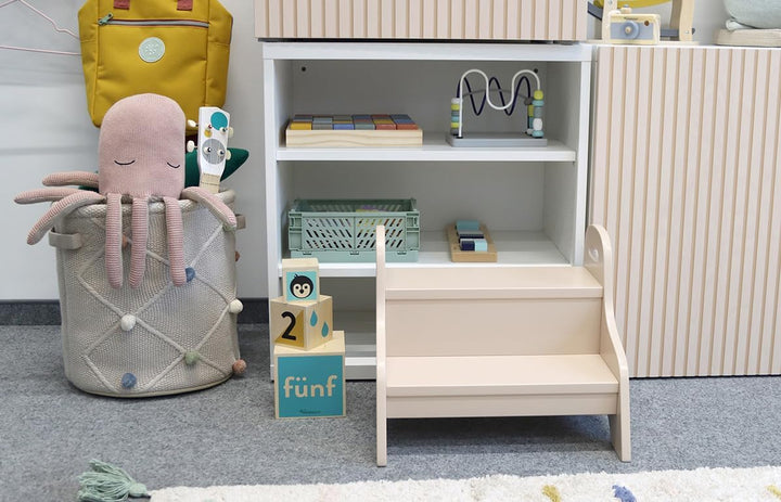 Kindsgut Holztritt, Tritt-Hocker mit 2 Stufen ideal für Kinder, dezente Farben und hochwertige Quali