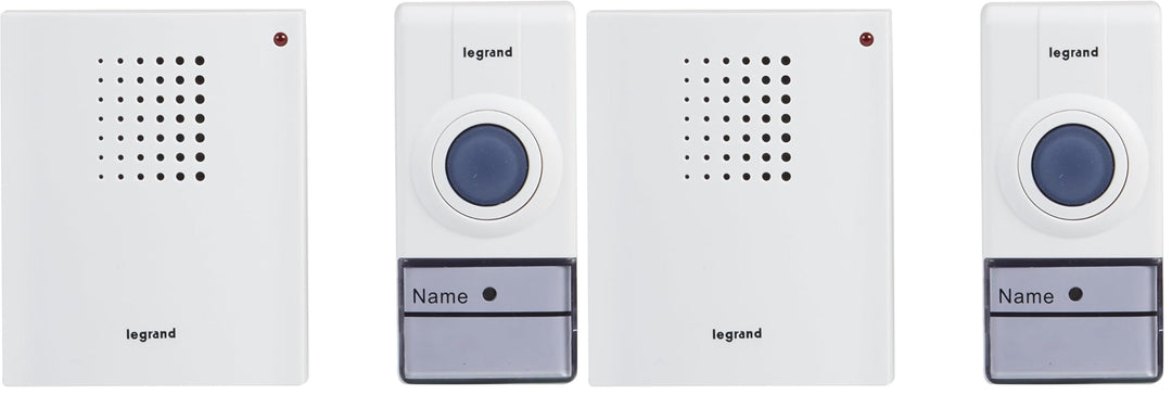 LEGRAND, Funkklingel-Set schnurlos mit 50m Reichweite, 32 Melodien, Schutzart IP44, batteriebetriebe